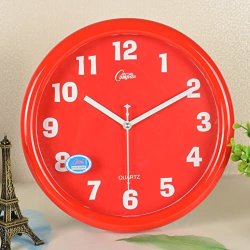 Quietness @ Modern Colorful Creative Silent Non-ticking Wall Clock Circular /12 inch/ red