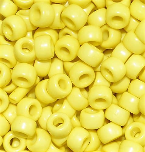 Wholesale 1000 pcs AAA Acrylic Pony Beads, 9 x 6 mm (Yellow)