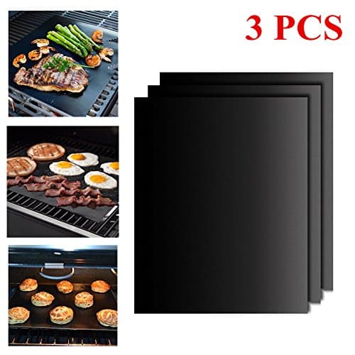 LyDecor 3PCS BBQ Grill Mat Durable, Non-Stick, Heat Resistant, Dishwasher Safe Barbecue Utensil for Gas Charcoal Micro Oven Electric Grill 16'' x 13''