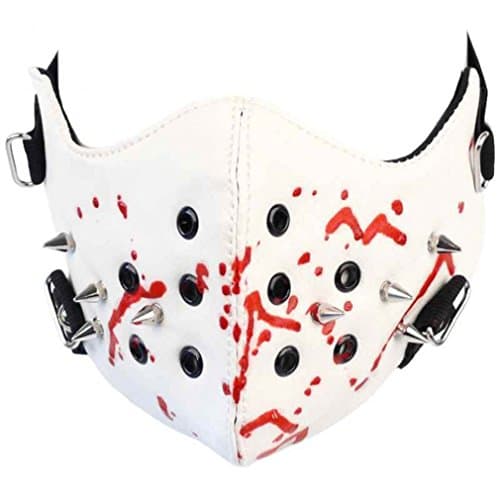 Rock Daddy Half Mask Leather Chain Blood &amp; Spikes