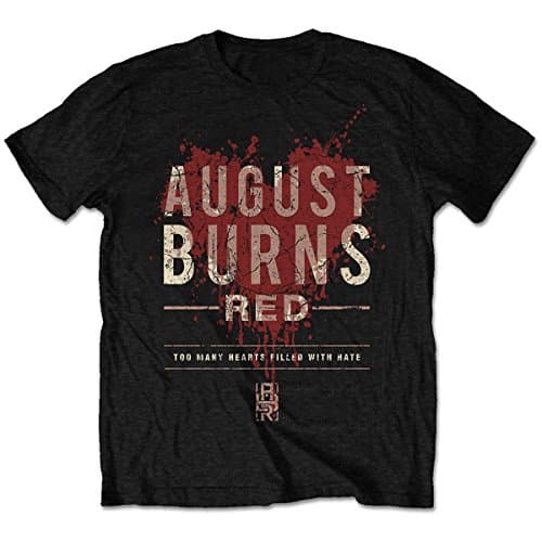 August Burns Red Heart Filled Mens Blk T Shirt: X Large