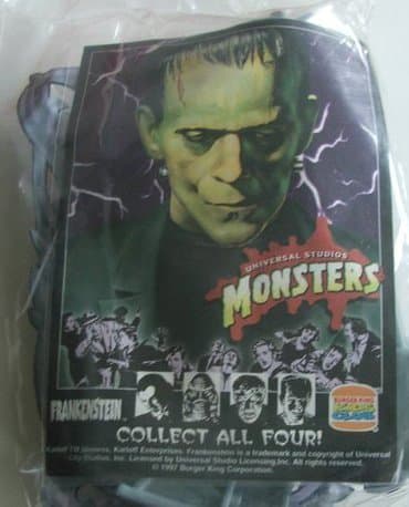 1990s 3 3/4 Burger King Premium Universal Monsters Frankenstein Action Figure Mint in Package by Khamchaii