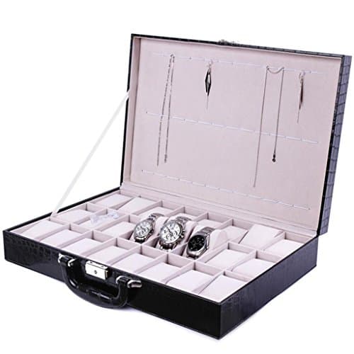 YYHZ-24 Crocodile pattern Watch box/bead Fleece suitcase, simple, watch display box, home decoration