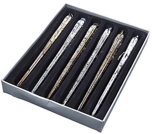 Hanging Icicles Decorations, perfect at decorating your Christmas tree. Pack of 6. Dimensions: Each Icicle 17 x 1 cm.