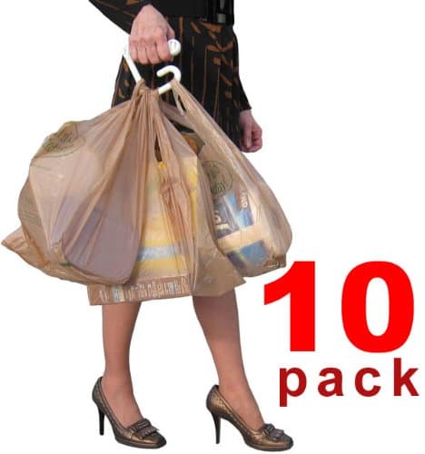 BAG-MATE HANDLE CARRIER (10 pack) FOR PLASTIC GROCERY BAGS IS THE HIGHEST QUALITY and MOST COMFORTABLE HANDLE AT OUR LOWEST PRICE - Package of 10 handles Holds more bags than you can lift! MADE IN THE USA! ALSO AVAILABLE IN A 4 PACK OR A 2 PACK - SEARCH "BAG-MATE HANDLE" IN "ALL DEPARTMENTS"