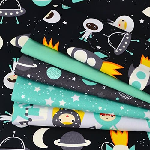 Always Knitting &amp; Sewing - SPACE EXPLORERS, 5 Piece Fat Quarter Bundle, 100% Cotton Fabric by Robert Kaufman