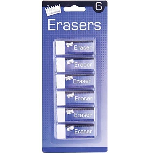 2x Just Stationery Eraser - White (Pack of 6)