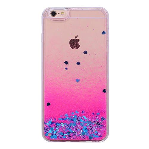 iPhone 6S Plus Case, Glitter Bling Sparkles Flowing Liquid Anti Scratch Hard Protective Case for iPhone 6Plus 6SPlus, 5.5inch, Pink Color