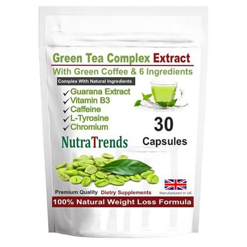 Green Tea Complex With Green Coffee,Guarana ,Vitamin B3, Fast Fat Burner,Slimm Weight Loss 30 Capsules