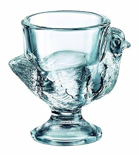 BHL Glass Hen Egg Cup Clear, Set of 3