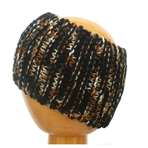 Dreadz Chunky Knitted Head Band (Black & Tan)