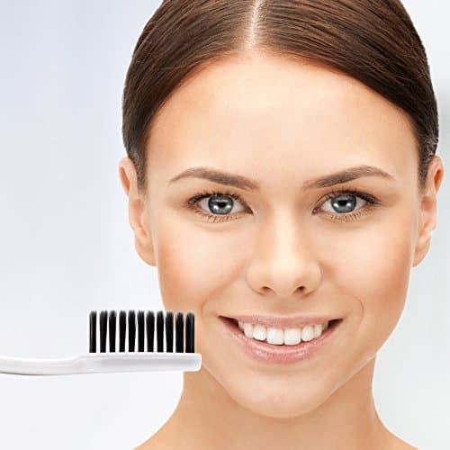 SOFT CHARCOAL TOOTHBRUSH / Super Soft / Ultra Thin Bristles / For Sensitive Teeth / Gentle on Gums / Remove Plaque and Bad Breath / Deep Interdental Clean - White