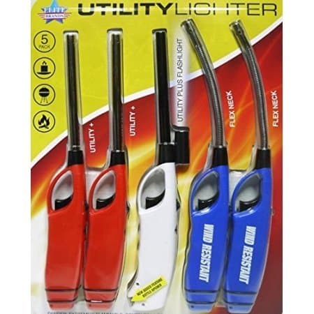 Multi-purpose Gas Utility Lighters for BBQ Kitchen Fireplace Grill (Pack of 5)