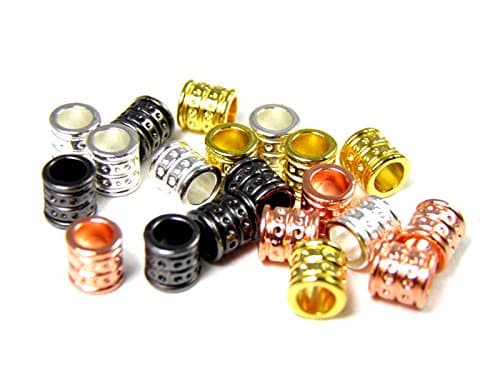 1/2/5/10/50 pcs. Metal Beads, Beads, Spacers, Charms PU Leather 6 Colors For Paracord, jewellery etc. 6x6 mm Hole Size 3.7 mm, Gunmetal, 50x