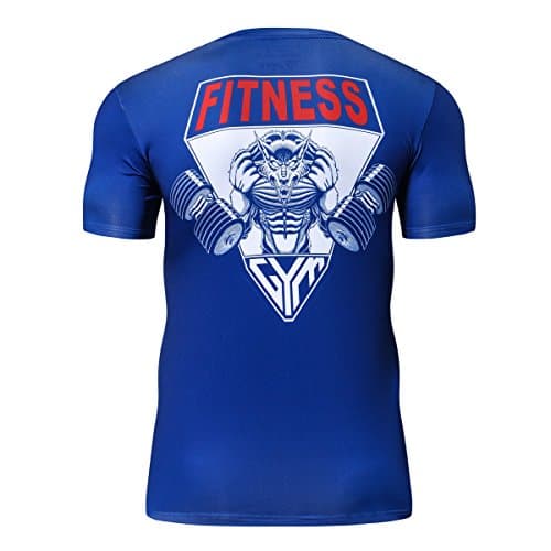 Men's 3D Compression Shirt Sport Baselayer Tee Unique Novelty Pattern Skin Fitness Tight Lycra Vest Short Sleeve Quick Dry T Shirt