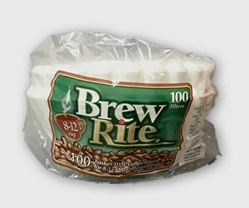 Brew Rite Basket Coffee Filters, 8-12 Cup, White Paper (100) by Brew Rite