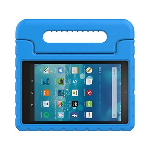 Fire 7 2015 Case,Yiqu Kiddie Series Light Weight Convertible Handle Stand Cover Shock Proof Case for Amazon Fire 7 Tablet (Fire 7" Display 5th Generation - 2015 release),Blue