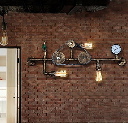 GZEDG Loft Retro Industrial Iron Wallpapers Wall Lamp Terrace Study Room Living Room Restaurant Bar Wall Light 101 * 35 (cm)