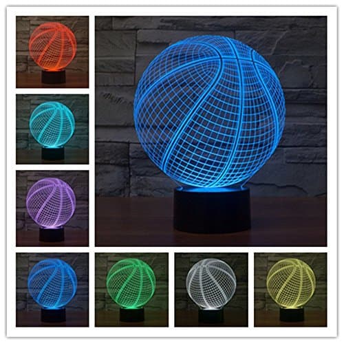 DESHIR Basketball 3D Illusion Lamp Night Light,7 Colors Changing Touch Switch Table Desk Decoration Lamps Perfect Christmas Creative Gift Toys
