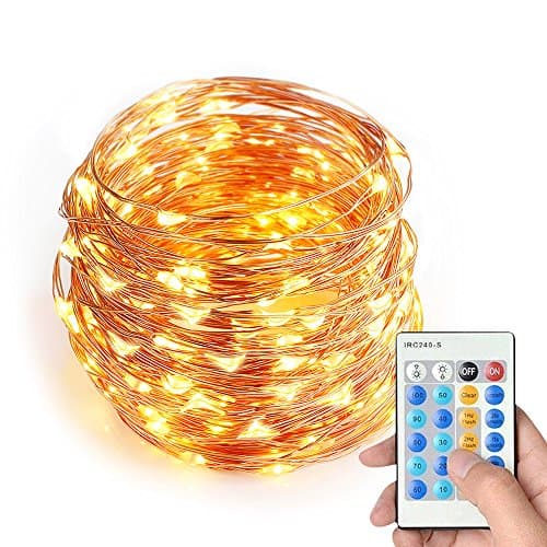 Led String Lights, Milocos 33 Ft 100 LEDs String Lights with Remote Control,Waterproof String Lights Party Wedding Christmas Lights for Indoor/Outdoor Home Garden Decorations ( UL certified 12v Adapter)