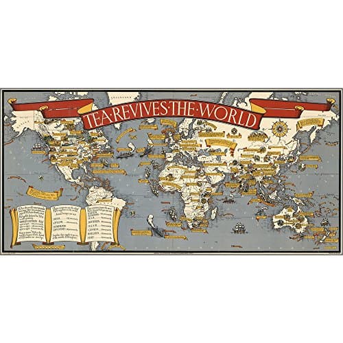 Vintage Poster Print Tea Revives The World Map Globe Chart Atlas Home Wall Art Decor Reproduction