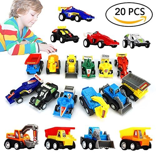 DMbaby Toys for 3 4 5 Year Old Boys, Pull Back Cars for Kids 20 Pack Toy Cars for 3-6 Year Old Boys Gifts for 3-6 Year Old Boys Toys for Kids MDUKPULL03