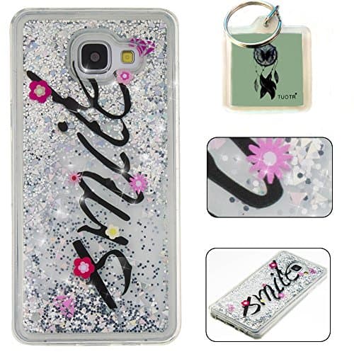 tuotr Tpu Protection Case Covers for Galaxy A3 (2016) A310 (4.7-inch) Dynamic liquid &amp; # X153; Heart Quicksand Shape Transparent Cover Case in rigid plastic for + Key Chain 6