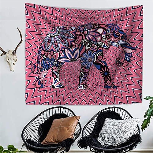 RFVBNM Tapestry,bedspread,Wall murals,Wall Decor Fabric Modern Wall Art,bed Cover,Room divider,curtain,tablecloth,College Dorm,Picnic blanket on the beach and throw,creativity,Elephant Printed Tapestries Decorative Indian Wall Carpet Tapesty,Hippie tapestries,Cotton Handmade upholstery,decorative wall hung,200*150cm