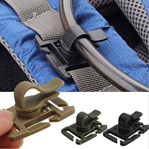 Aogolouk 3PCS 360 Degree Rotate Webbing Strap Tube Pipe Clips Holder for Hydration Pack Drinking Straw
