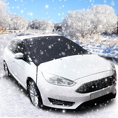 Windshield Snow Cover, Migimi Windshield Snow Cover Protects Windshield and Wipers from Snow Resistant Outdoor Car Protection Covers - Fits for Most Vehicles (83" x 47")