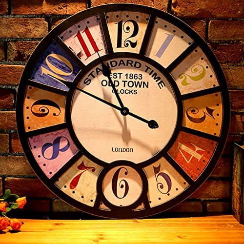 Continental retro Super silenced Wall Clock Drawing Bar is stylish and watches creative hanging personalized home decor