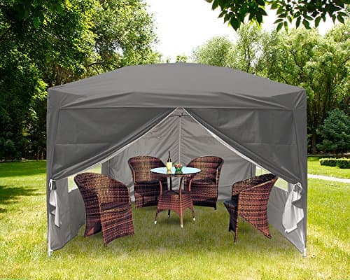 Greenbay Premium Anthracite Pop-up Gazebo with Silver Protective Layer + 4 Leg Weight Bags + Carrying Bag 3x3M