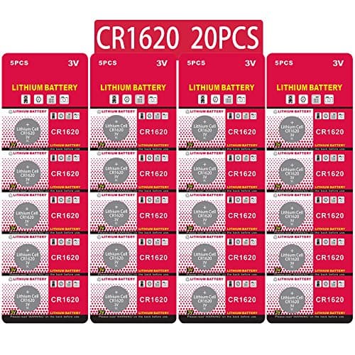 JOOBEF CR1620 Lithium 3V Battery, Electronic Coin Cell Button(20 Pcs)