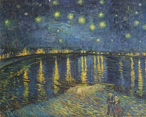 Starry night over the Rhone print by Van Gogh High Quality Wall Art Picture (61 x 46 cm)