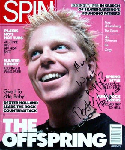 OFFSPRING Autographed Signed SPIN Magazine PSA/DNA COA AFTAL