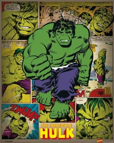 Laminated Children's Mini Poster featuring Marvel Comics' Incredible Hulk 40x50cm