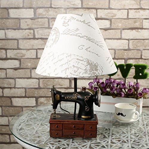 IAGM Desk Light Creative Sewing Machine Phonograph Telephone Retro Decoration LED Bedside Bedroom Table Lamp E27 , B