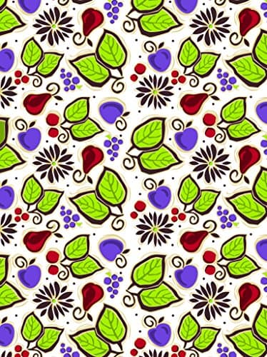 RestaurantWraps.com Waxed Sheets, Basket Liner and Food Wrap, 12" x 12", Fruit Print (3 Packs of 1000 Sheets)
