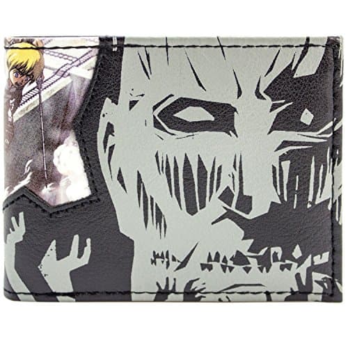 Manga Attack On Titan Eren &amp; Levi Grey ID &amp; Card Bi-Fold Wallet