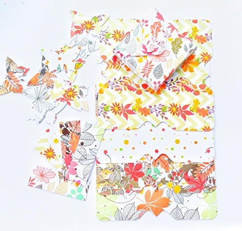 Fall leaves motif Gift Box, Set Of 5 Gift Boxes, Orange Jewelry Box, Butterfly Gift tags