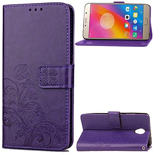 Lenovo P2 Case - Luxury Slim PU Leather Flip Protective Magnetic Wallet Cover Case for Lenovo P2 with Card Slot and Stand Feature (Purple)