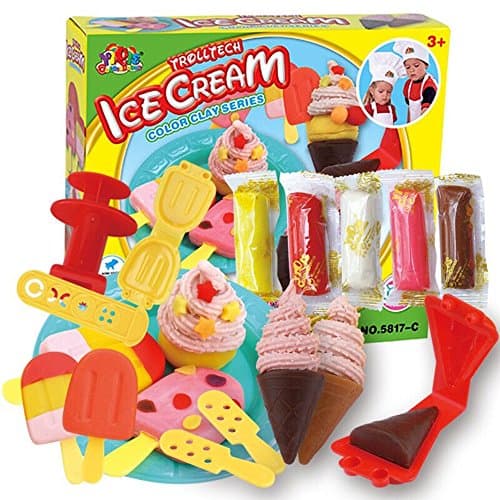 Mini Modeling Dough Ice Cream Color Clay Series Plasticine Modeling Clay Playset Toy DIY Crafts Kit
