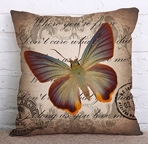 Cushion Covers Creative butterfly,Printing of Throw Pillow Case Sofa Cushion Cover Home Decor Pillowcase,45*45CM (Pillowcases Set of 2 pcs)