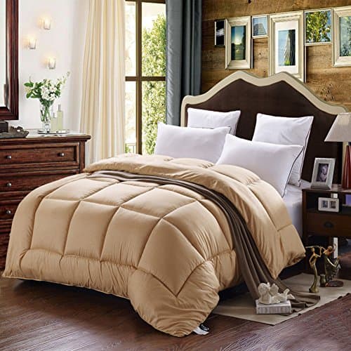 DW&amp;HX [double] Thicken Duvet quilt Solid color Simple Quilt-Camel color 220x240cm(87x94inch)