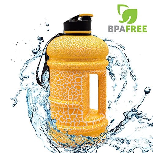 2018 New Design 2.2 Litre BPA Free Leakproof Plastic Sports Water Jug Hydrate Drinking Bottle Tank Container with Measurements For Gym Bodybuilding Weight loss Outdoor activities Traveling Camping Home &amp; Office