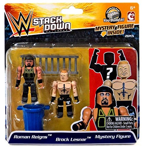 WWE Stackdown Roman Reigns, Brock Lesnar and Mystery Figure Building Set