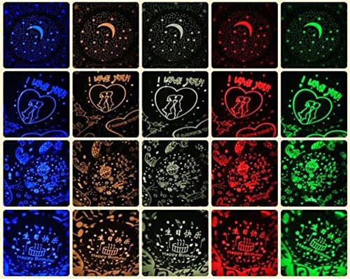 DANUBE TEARS Music Starlight LED Nightlight Remote Control Charging Sound, Pig Styling, 360-Degree Rotation (Rose Red, 3 Color Version: Blue, Red, Green)