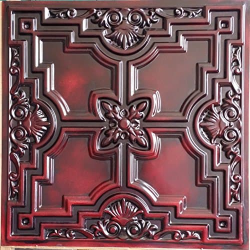 ceiling tile false tin paint age red wood color saloon ceiling panels PL16 10pcs/lot