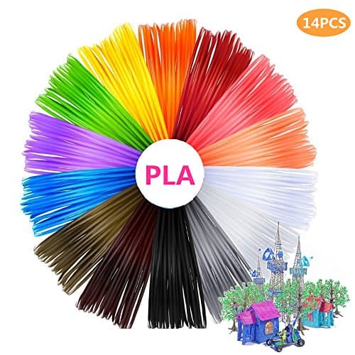 Filament 3D Printing Materials,3D Pen Filament 1.75mm PLA Filament for 3D Printers &amp; 3D Pens, Multicolor 14 Packs *5m (colorful)