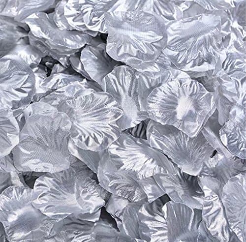 500 x Artificial rose 4 leaves false petals(silver)